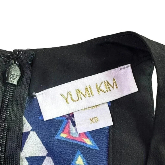 Yumi Kim 100% Silk Dress Abstract Geometric Colorful Mini A-Line Size XS Women's - Picture 10 of 12